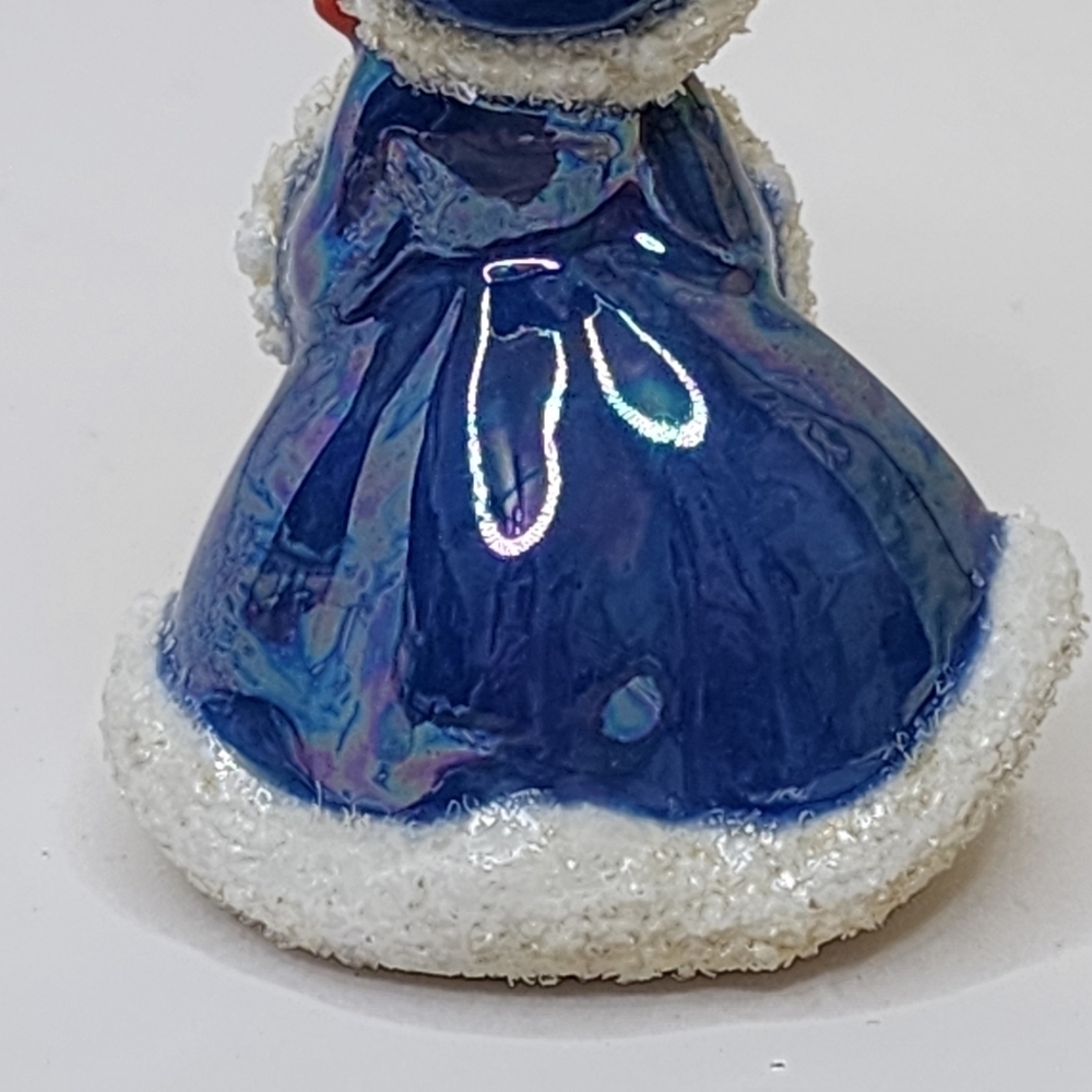 Vintage Christmas Decor Snow Girl Figurine Porcelain Glitter Iridescent - Picture 4 of 10